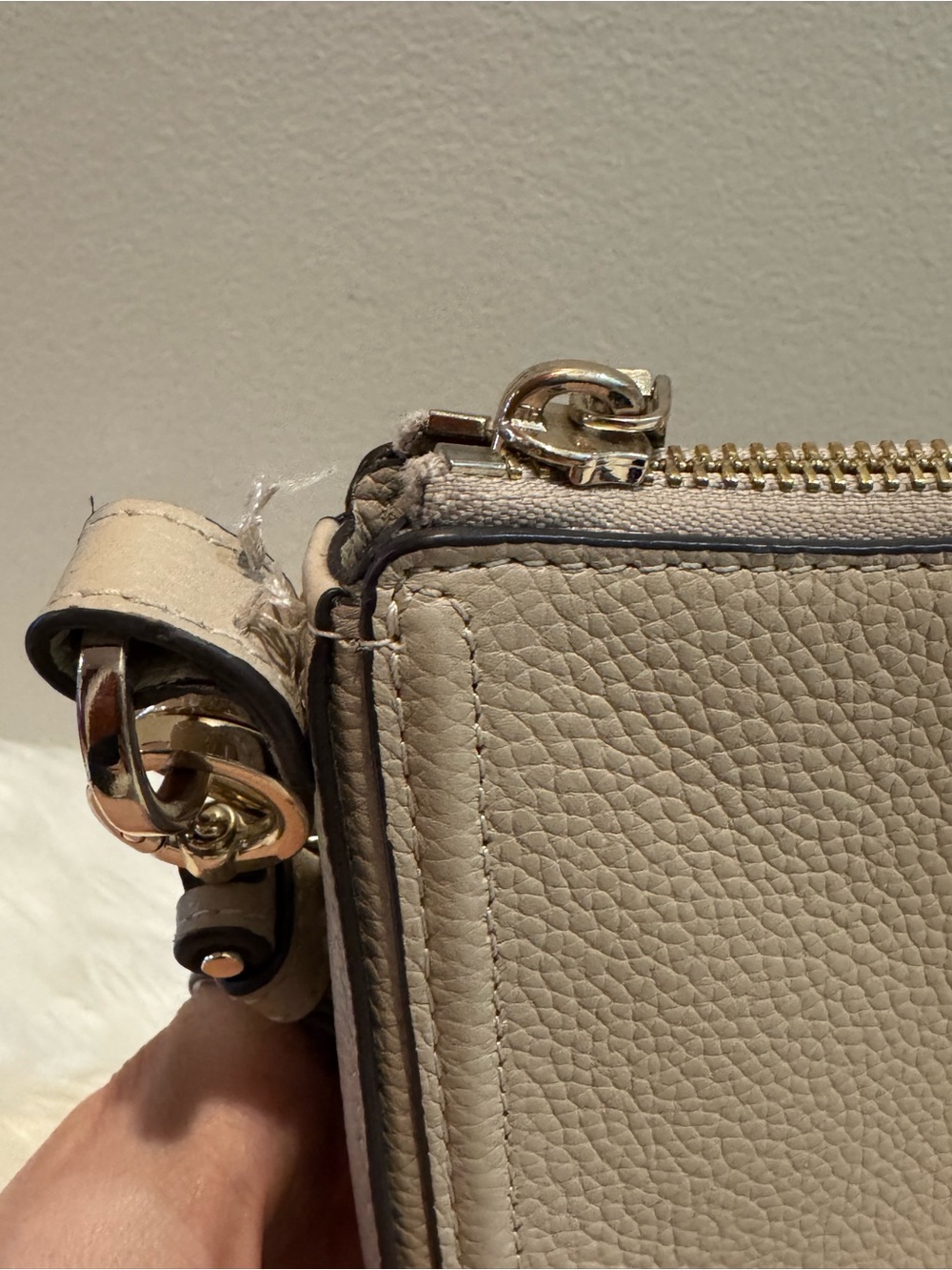 kate spade Pebbled Leather Crossbody in Taupe - Picture 11 of 13